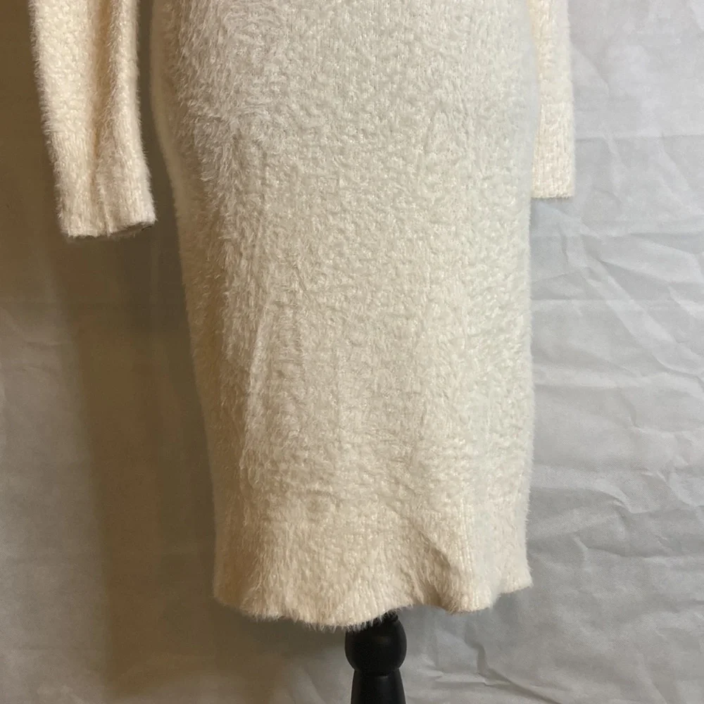 Banana Republic Sweater eyelash cowl neck bodycon creamy white XS - Picture 4 of 9